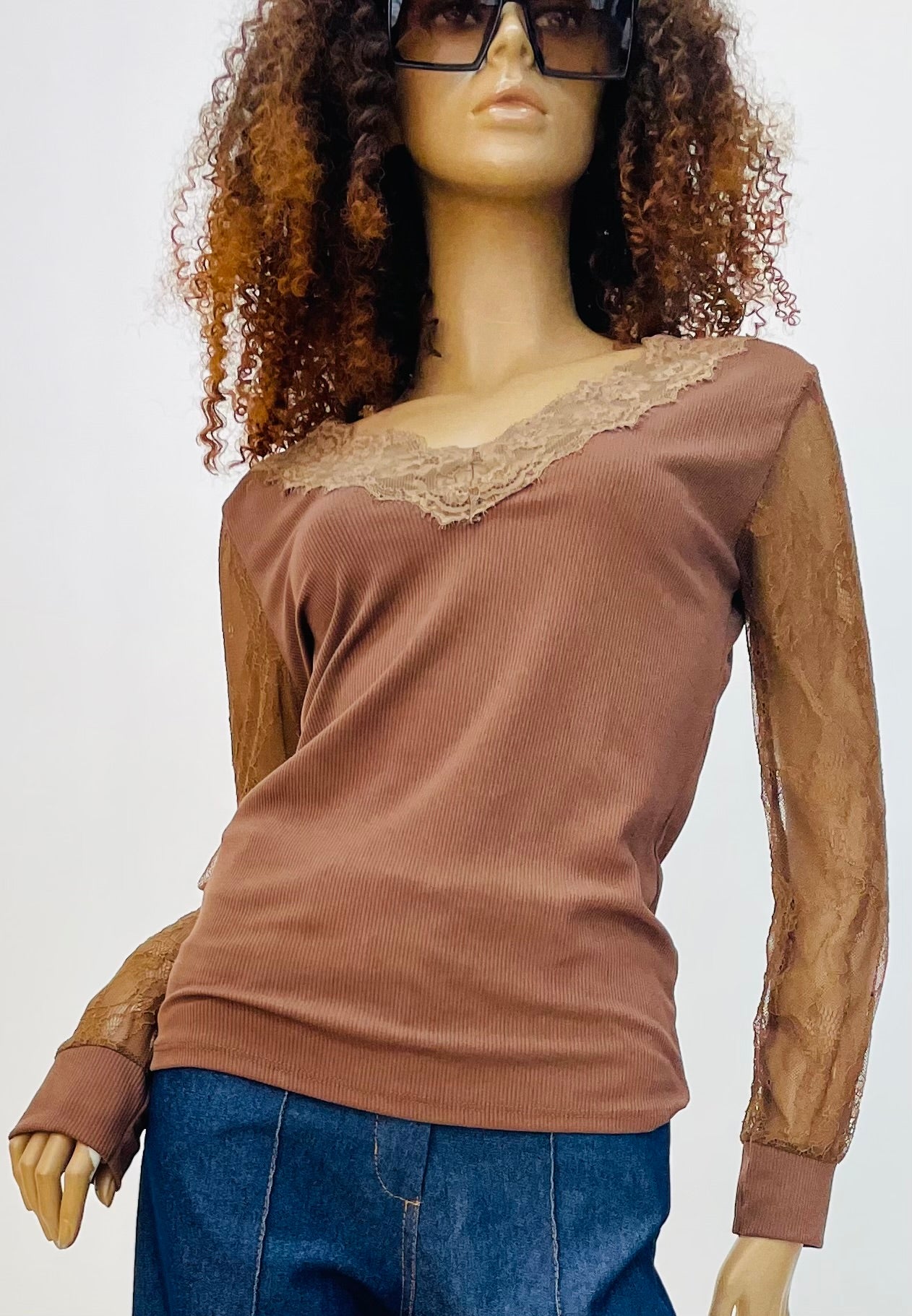 CAMISETA MANGA PUNTILLA