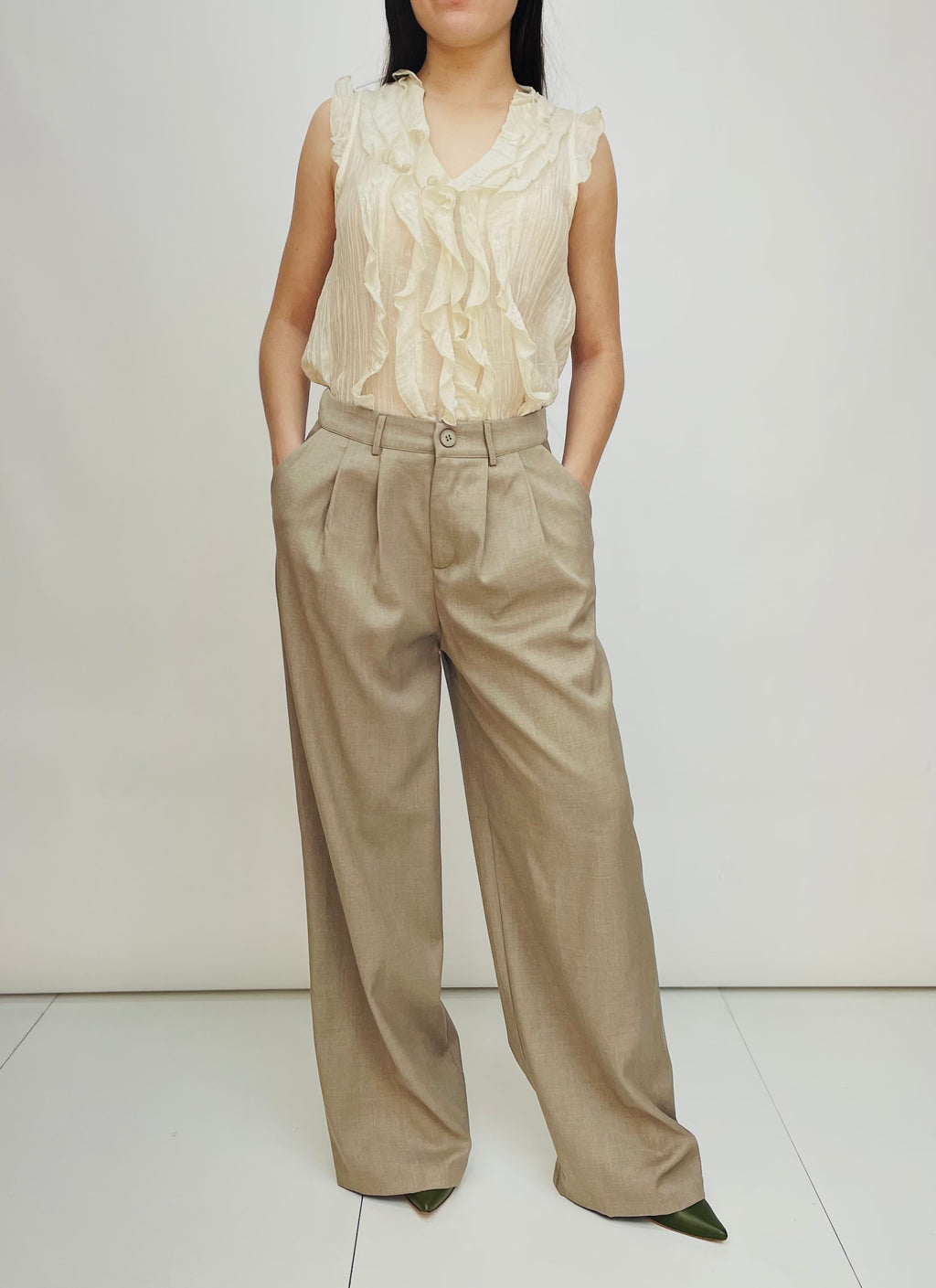 PLEATED TROUSERS