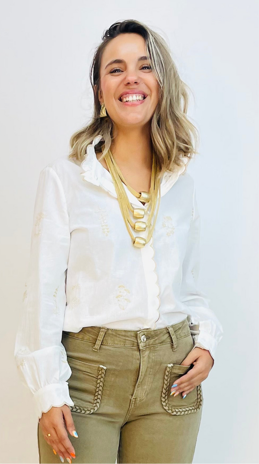 CAMISA BLANCA BORDADA
