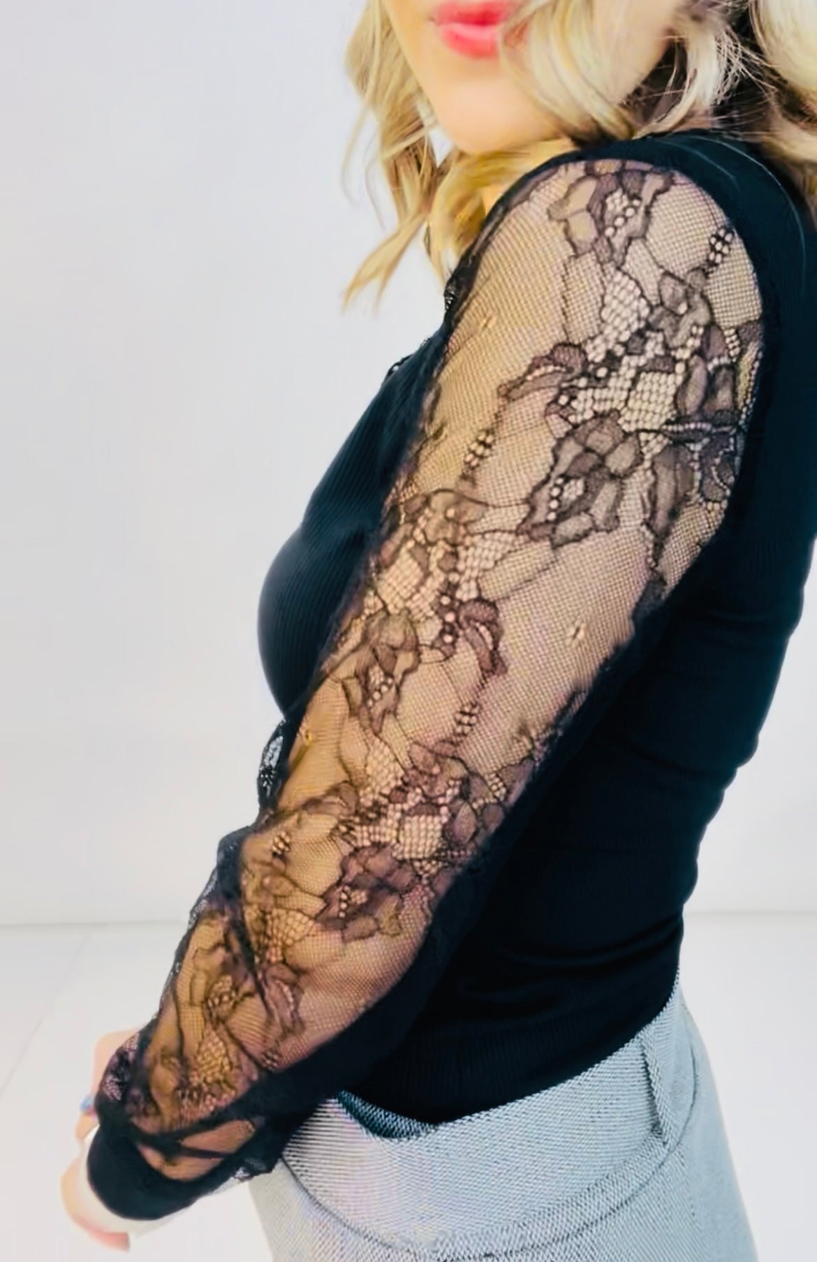 CAMISETA MANGA PUNTILLA