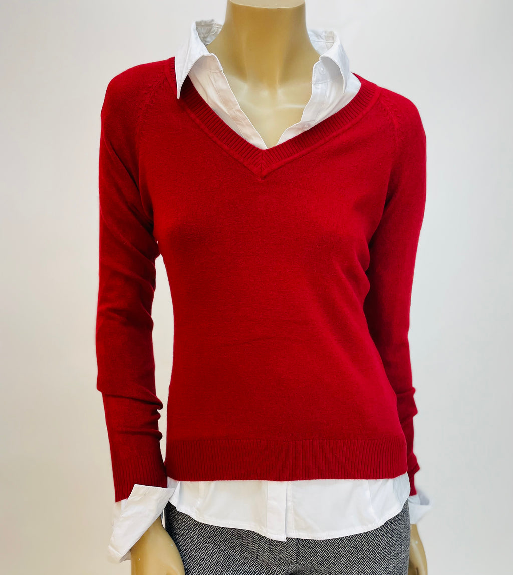 PULLOVER MIT V-AUSSCHNITT